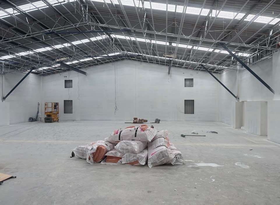 Commercial suspended ceiling and steel stud fit-out in progress