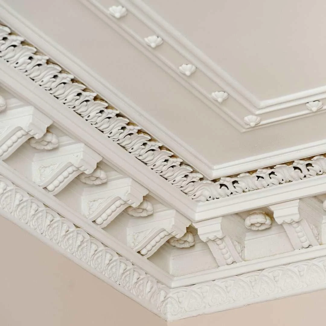 Ornate decorative plaster cornice